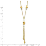 Load image into Gallery viewer, 14K Yellow Gold Yellow Gold Bead Lariat with 2'' ext Necklace Length 16'' inches