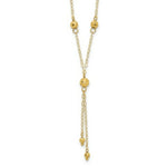 Load image into Gallery viewer, 14K Yellow Gold Yellow Gold Bead Lariat with 2'' ext Necklace Length 16'' inches