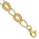 Load image into Gallery viewer, 14K Yellow Gold Polished and Textured Hollow w/ext. Bracelet Length 7.5'' inches