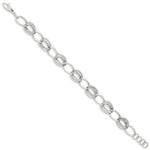 Load image into Gallery viewer, 14K White Gold Polished and Textured Hollow w/ext. Bracelet Length 7.5'' inches