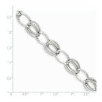 Load image into Gallery viewer, 14K White Gold Polished and Textured Hollow w/ext. Bracelet Length 7.5'' inches