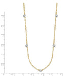 Load image into Gallery viewer, 14K Two-tone Gold Oval Chain Diamond Cut Dots w/ 2'' Ext Necklace Length 16'' inches