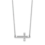 Load image into Gallery viewer, 14k White Gold Sideways Cut-out Cross Necklace length: 19 inches