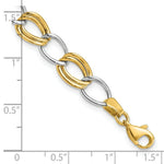 Load image into Gallery viewer, 14K Two-tone Gold Polished Open Link Bracelet Length 7.5'' inches