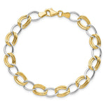 Load image into Gallery viewer, 14K Two-tone Gold Polished Open Link Bracelet Length 7.5'' inches