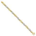 Load image into Gallery viewer, 14K Two-tone Gold Polished & Diamond Cut Bracelet Length 7.5'' inches