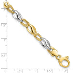 Load image into Gallery viewer, 14K Two-tone Gold Polished & Diamond Cut Bracelet Length 7.5'' inches