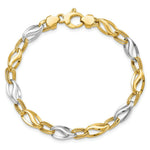Load image into Gallery viewer, 14K Two-tone Gold Polished & Diamond Cut Bracelet Length 7.5'' inches