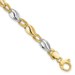 Load image into Gallery viewer, 14K Two-tone Gold Polished & Diamond Cut Bracelet Length 7.5'' inches