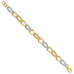 Load image into Gallery viewer, 14K Yellow Gold Two Tone Polished Fancy Link Bracelet Length 8'' inches
