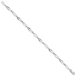 Load image into Gallery viewer, 14K White Gold Polished Fancy Link Bracelet Length 7'' inches