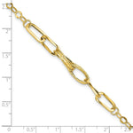 Load image into Gallery viewer, 14K Yellow Gold Polished Textured Fancy Link Bracelet Length 7.75'' inches