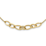 Load image into Gallery viewer, 14K Yellow Gold Polished and Textured Fancy Link Necklace Length 17.5'' inches