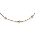 Load image into Gallery viewer, 14K Yellow Gold Diamond-cut Beads Station Necklace Length 17'' inches