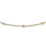 Load image into Gallery viewer, 14K Tri-Color Gold Polished & Diamond-cut Beaded Necklace Length 18'' inches