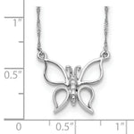 Load image into Gallery viewer, 14K White Gold Polished Butterfly Necklace Length 17'' inches