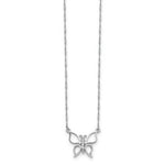 Load image into Gallery viewer, 14K White Gold Polished Butterfly Necklace Length 17'' inches