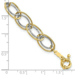 Load image into Gallery viewer, 14K Yellow Gold Two Tone Fancy Oval Link Bracelet Length 7.5'' inches
