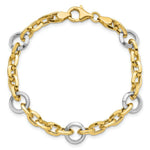 Load image into Gallery viewer, 14k Two Tone Gold Fancy Link Bracelet length: 7 inches