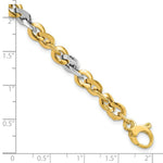 Load image into Gallery viewer, 14k Two Tone Gold Polished Bracelet length: 7.5 inches