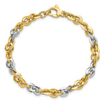 Load image into Gallery viewer, 14k Two Tone Gold Polished Bracelet length: 7.5 inches