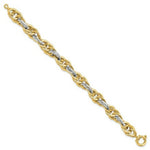 Load image into Gallery viewer, 14k Two Tone Gold Polished Fancy Link Bracelet length: 8.25 inches