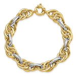 Load image into Gallery viewer, 14k Two Tone Gold Polished Fancy Link Bracelet length: 8.25 inches
