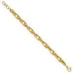 Load image into Gallery viewer, 14K Yellow Gold and Textured Fancy Link 8in Bracelet length: 8 inches
