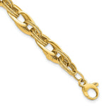 Load image into Gallery viewer, 14K Yellow Gold and Textured Fancy Link 8in Bracelet length: 8 inches