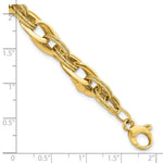 Load image into Gallery viewer, 14K Yellow Gold and Textured Fancy Link 8in Bracelet length: 8 inches