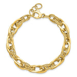 Load image into Gallery viewer, 14K Yellow Gold and Textured Fancy Link 8in Bracelet length: 8 inches