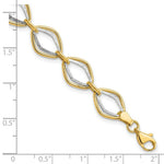 Load image into Gallery viewer, 14k Two Tone Gold Polished and Textured Ovals Bracelet length: 7.5 inches