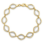 Load image into Gallery viewer, 14k Two Tone Gold Polished and Textured Ovals Bracelet length: 7.5 inches