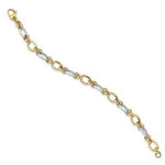 Load image into Gallery viewer, 14K Two Tone Gold Polsihed Fancy Link Bracelet length: 7.75 inches