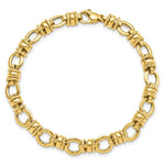Load image into Gallery viewer, 14K Yellow Gold and Textured Fancy Link Bracelet length: 7.75 inches