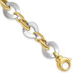 Load image into Gallery viewer, 14k Two Tone Gold Polished Fancy Link Bracelet length: 8 inches