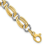 Load image into Gallery viewer, 14k Two-Tone Gold Polished Italian Bracelet length: 7.5 inches