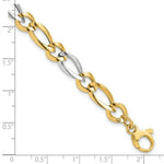 Load image into Gallery viewer, 14k Two Tone Gold Polished Bracelet length: 7.25 inches