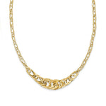 Load image into Gallery viewer, 14k Yellow Gold Textured Fancy Link Italian Made Necklace length: 18 inches