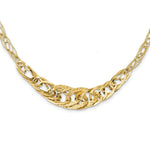 Load image into Gallery viewer, 14k Yellow Gold Textured Fancy Link Italian Made Necklace length: 18 inches