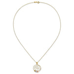 Load image into Gallery viewer, 14k Tri-color Gold Diamond-cut Beads on Spiral Pendant Necklace length: 18 inches