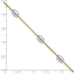 Load image into Gallery viewer, 14k Two Tone Gold Polished 3 Station Oval Beads Bracelet length: 7.5 inches