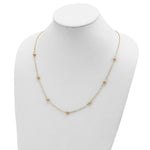 Load image into Gallery viewer, 14K Yellow Gold Textured 7 Stations Ball Necklace length: 24 inches