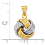 Load image into Gallery viewer, 14k Two-Tone Gold Polished Textured Love Knot Pendant