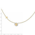 Load image into Gallery viewer, 14k Yellow Gold with Rhodium-plated Diamond-cut Angel & Cross Necklace length: 17 inches