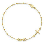 Load image into Gallery viewer, 14K Yellow Gold 6.5in Cross Rosary Bracelet length: 6.5 inches