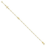Load image into Gallery viewer, 14K Yellow Gold 6.5in Cross Rosary Bracelet length: 6.5 inches