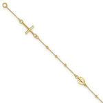 Load image into Gallery viewer, 14K Yellow Gold 6.5in Cross Rosary Bracelet length: 6.5 inches