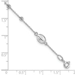 Load image into Gallery viewer, 14k White Gold Diamond-cut Cross and Miraculous Medal .75in ext. Bracelet length: 6.75 inches