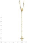 Load image into Gallery viewer, 14K Yellow Gold 2mm Beaded Rosary Necklace length: 19.5 inches